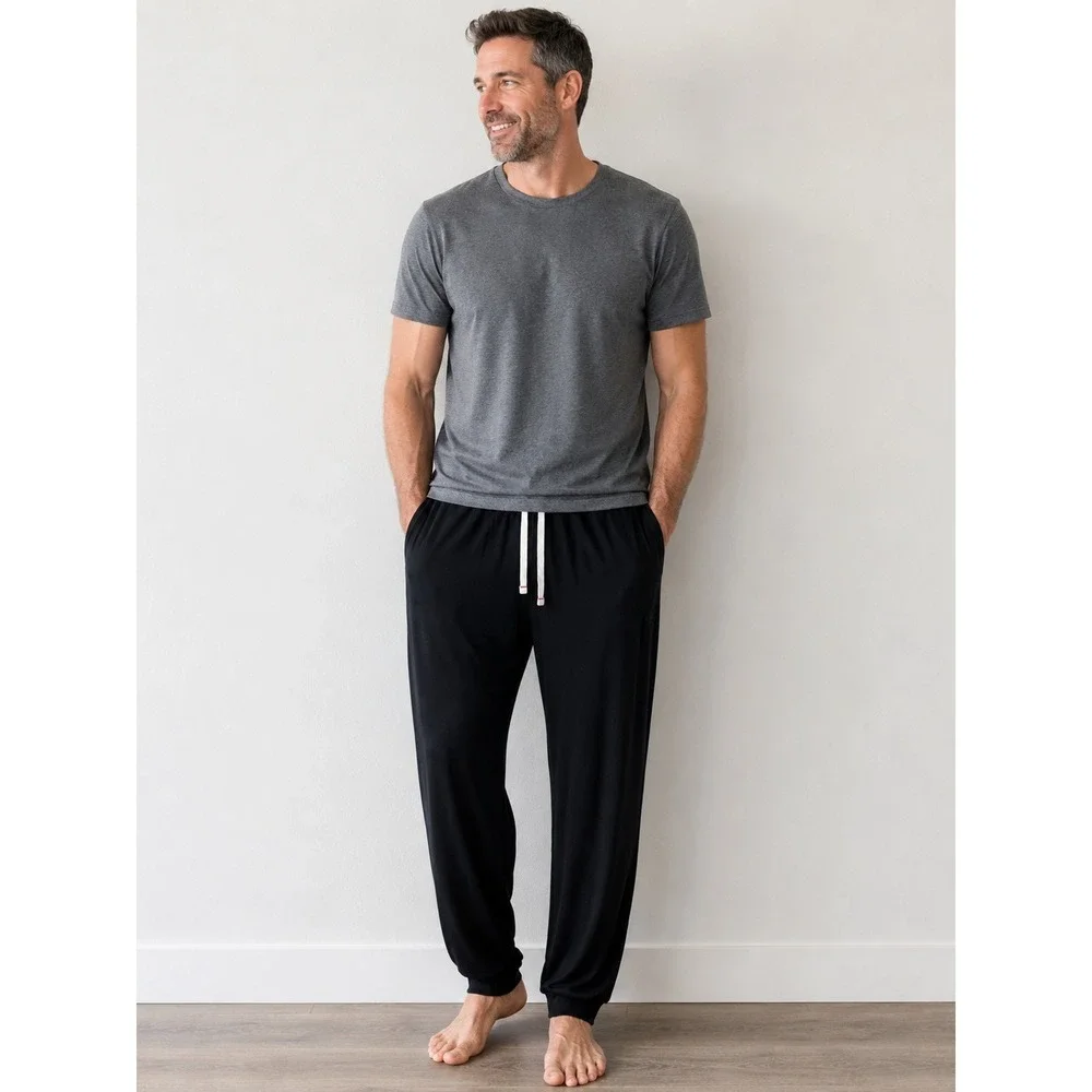 SAXX Snoozepant Pajama Pants Mens XL Black Excellent Modal Jogger BallPark Pouch